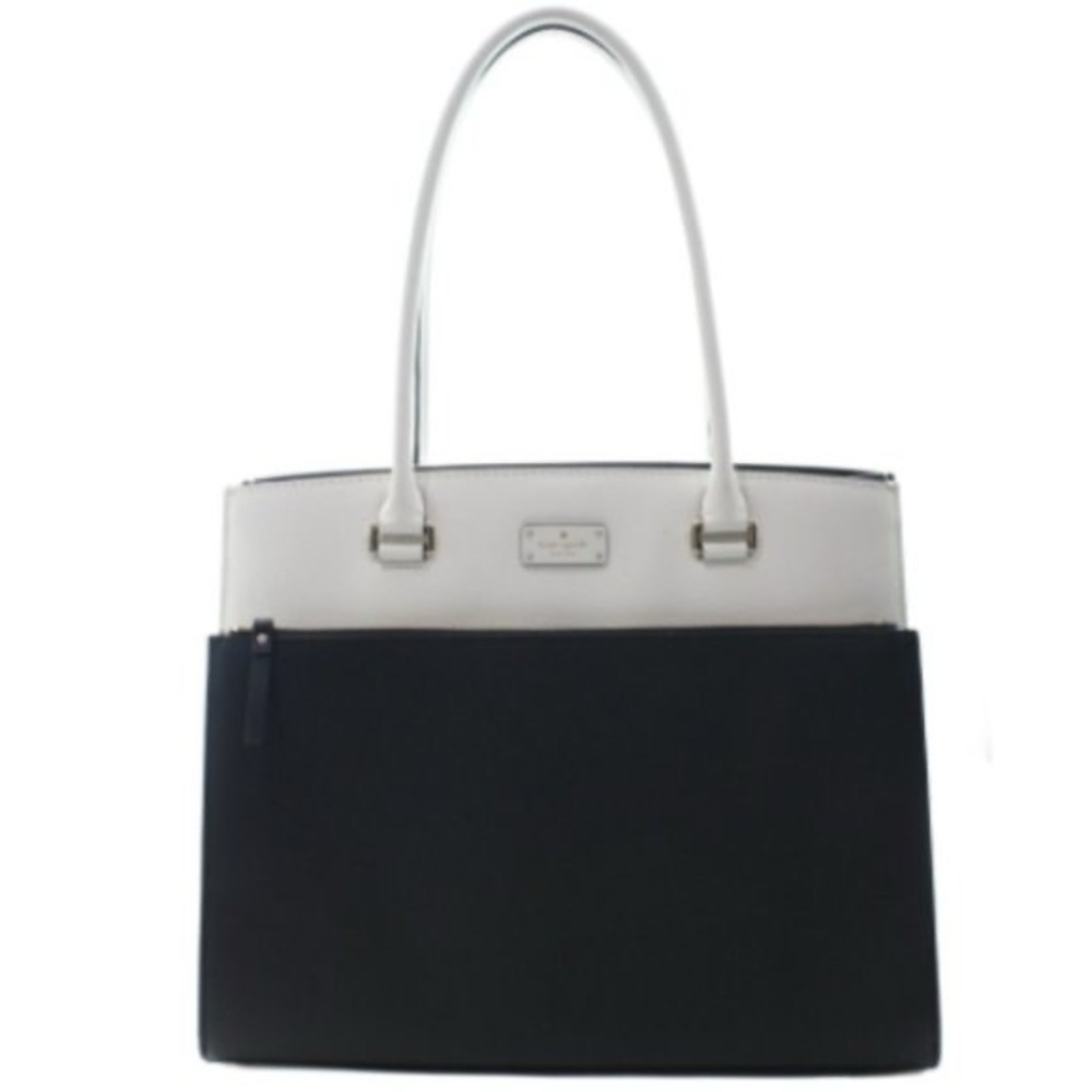 Kate Spade Grove Street Mauve Large Pebbled Leather Black /white Tote Handbag